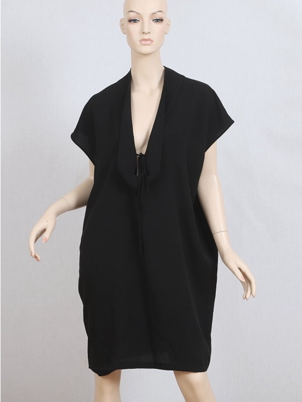 BLUMARINE ladies Black Stylish Logo Embroider Blouson  Dress 46/12